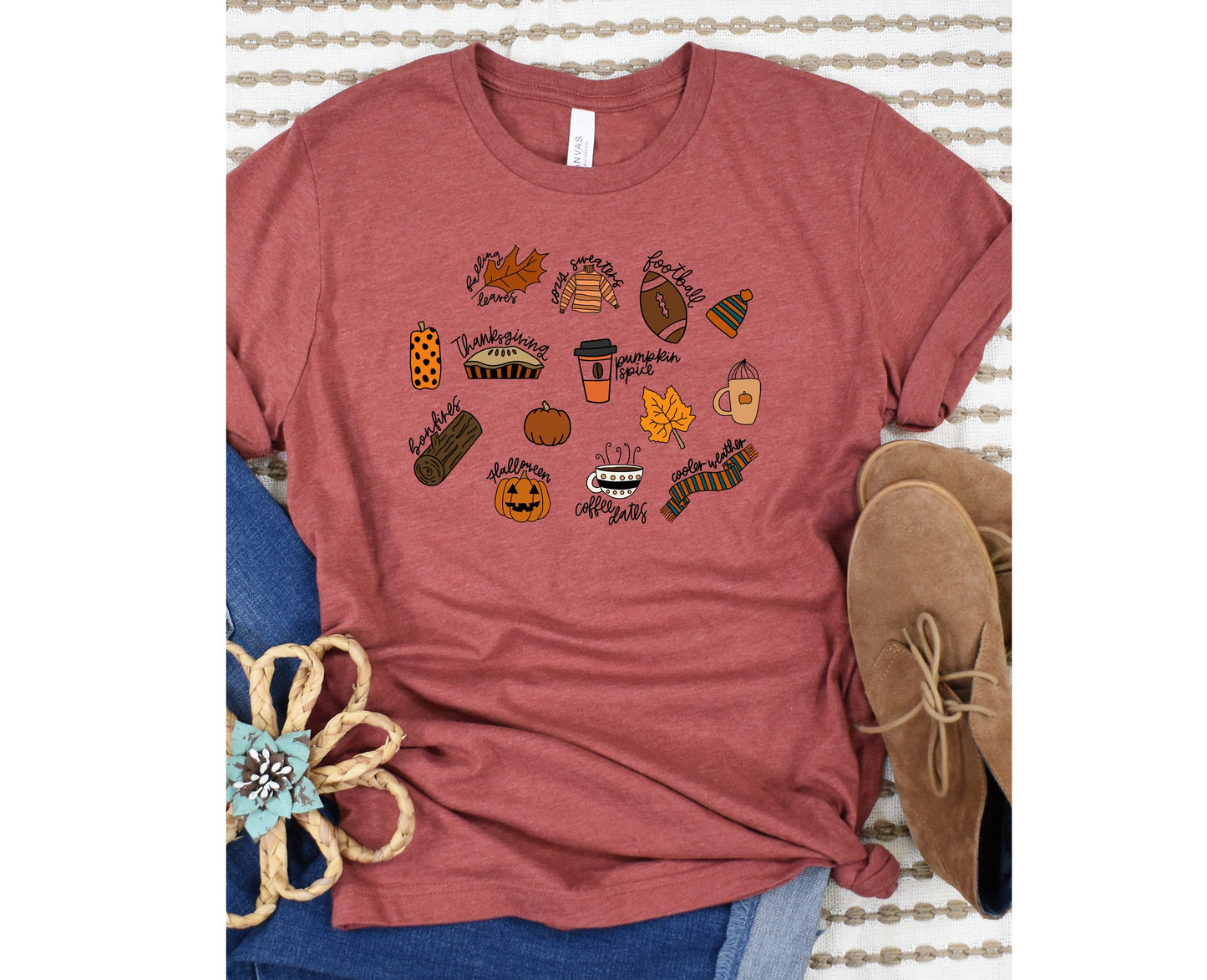 Wholesale Fall Favorites Graphic Tee - Tan Tee