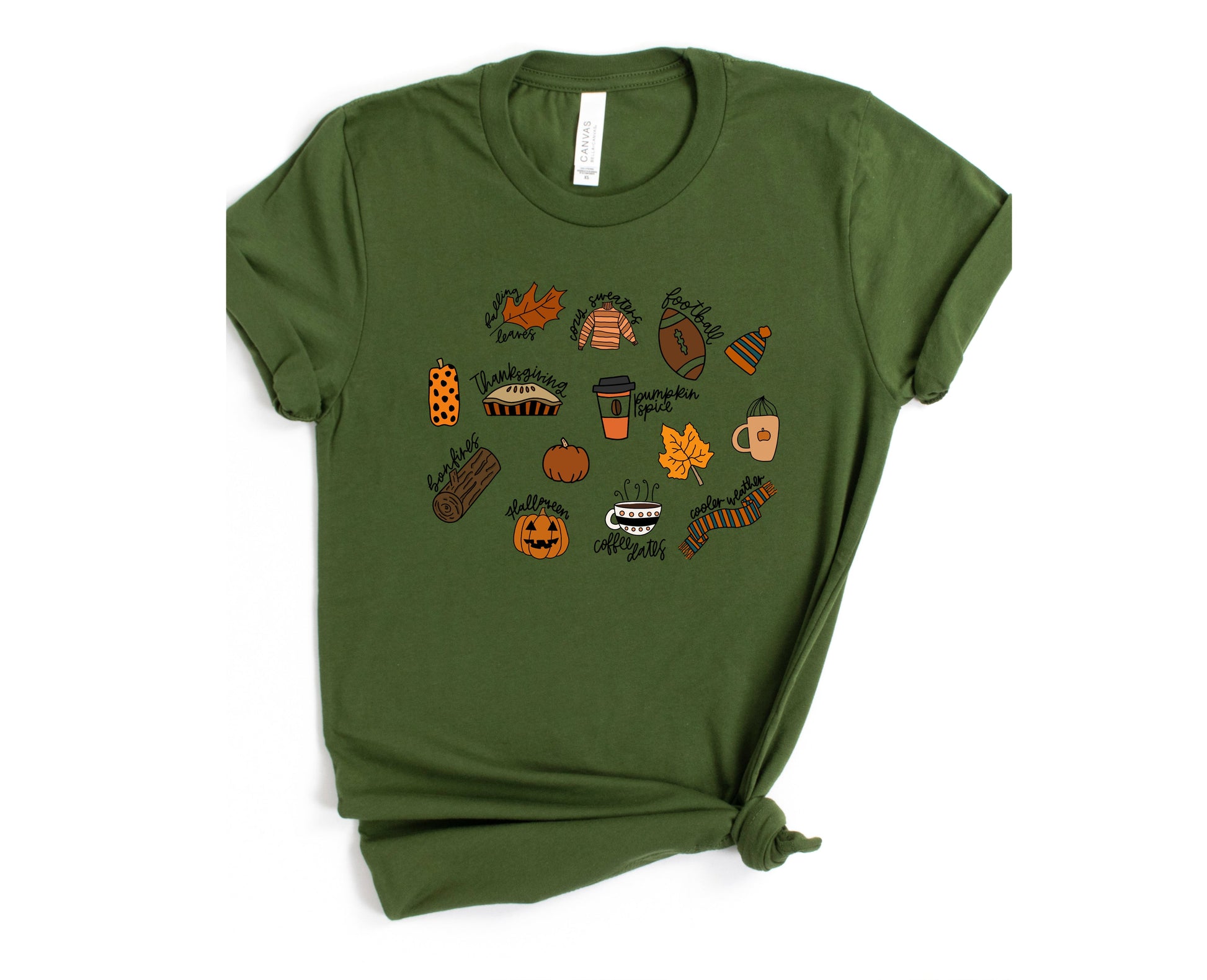 Wholesale Fall Favorites Graphic Tee - Olive Tee