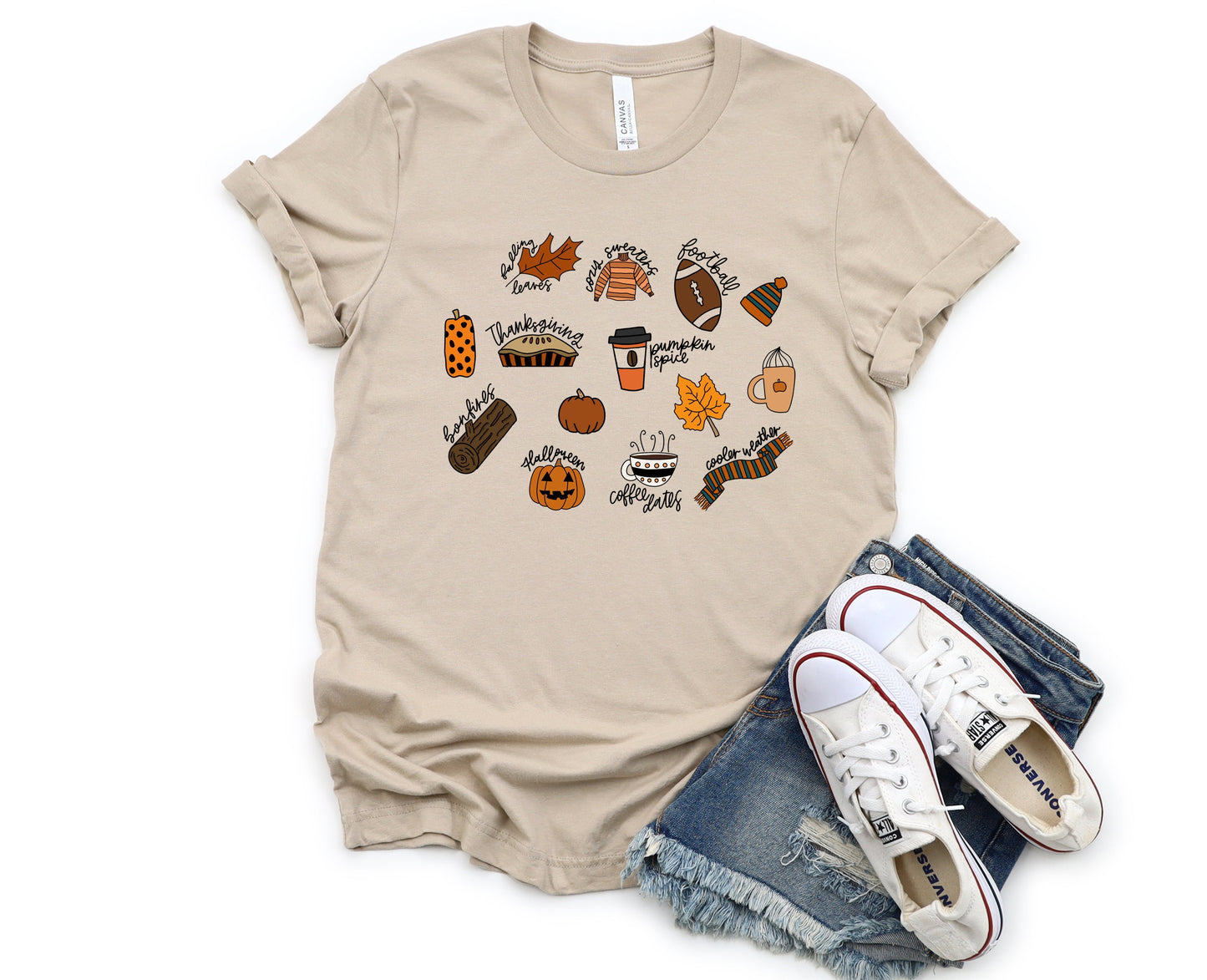 Wholesale Fall Favorites Graphic Tee - Grey Sweatshirt