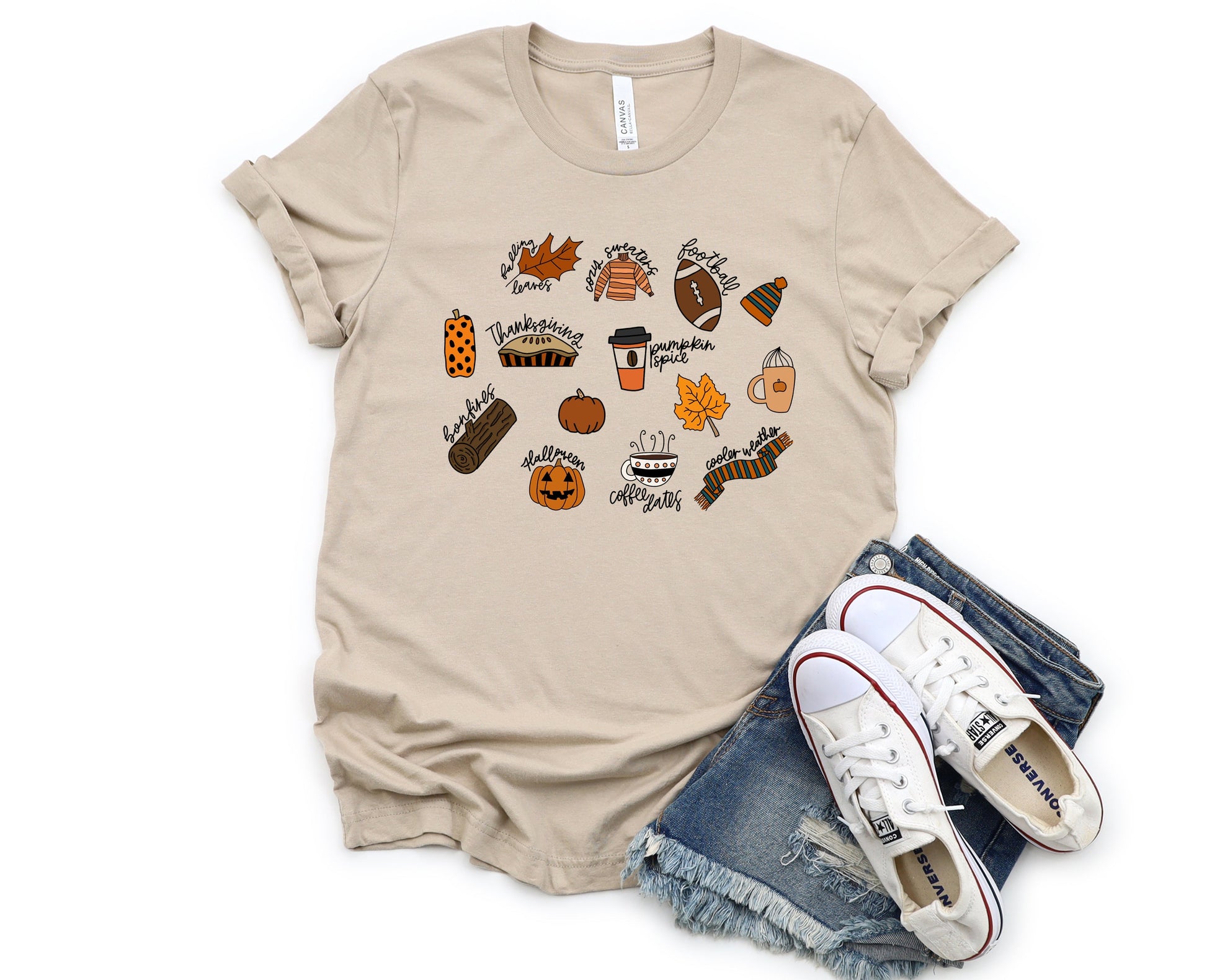 Wholesale Fall Favorites Graphic Tee - Grey Sweatshirt