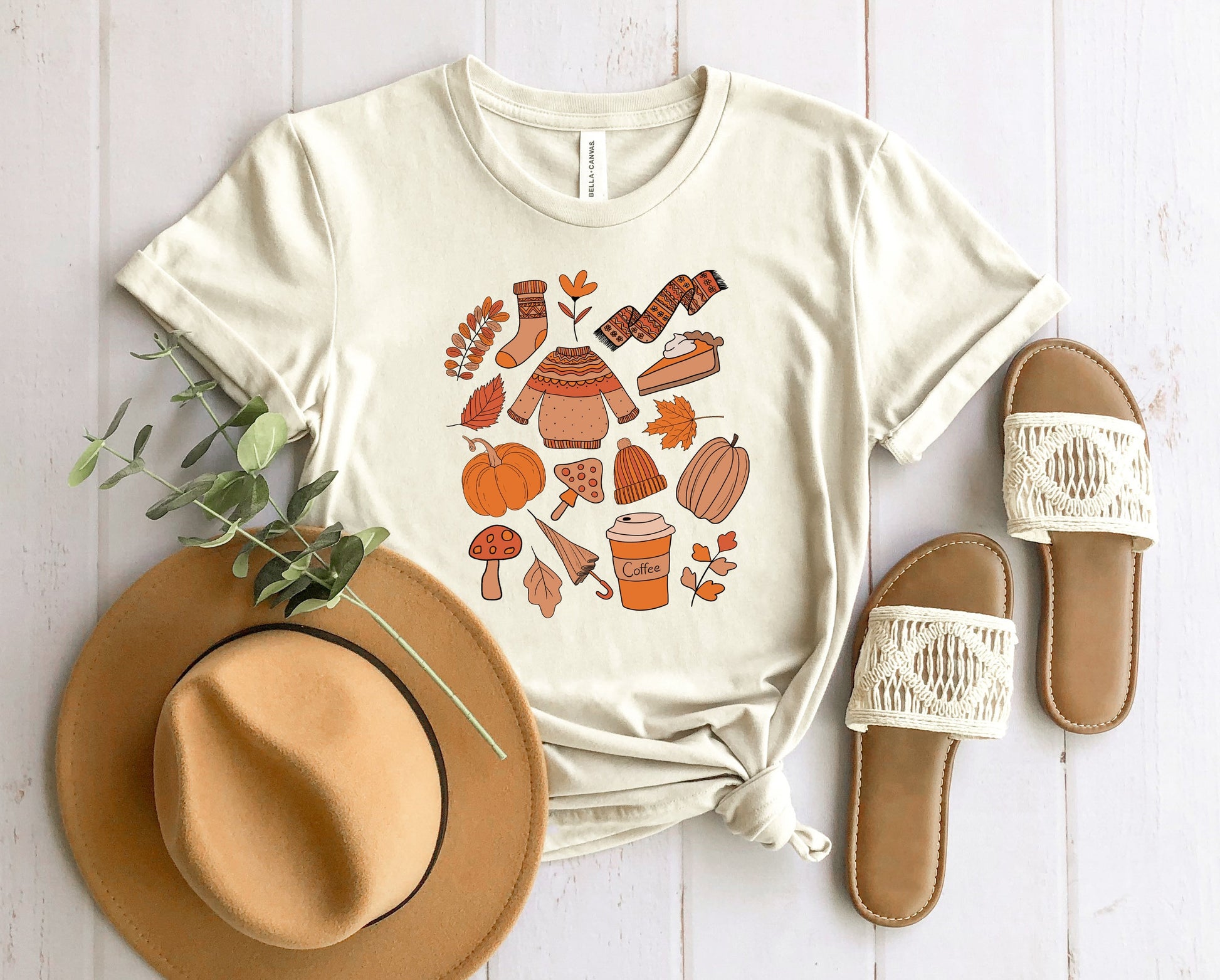 Wholesale Fall Favs Graphic Tee - Heather Sand