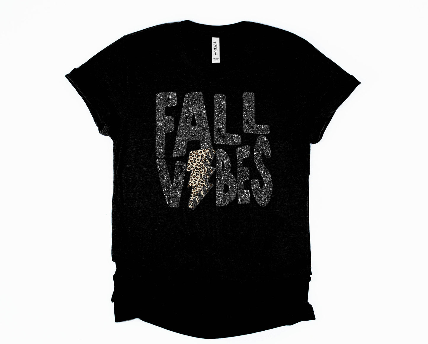 Wholesale Fall Glitter Vibes Graphic Tee - Sand