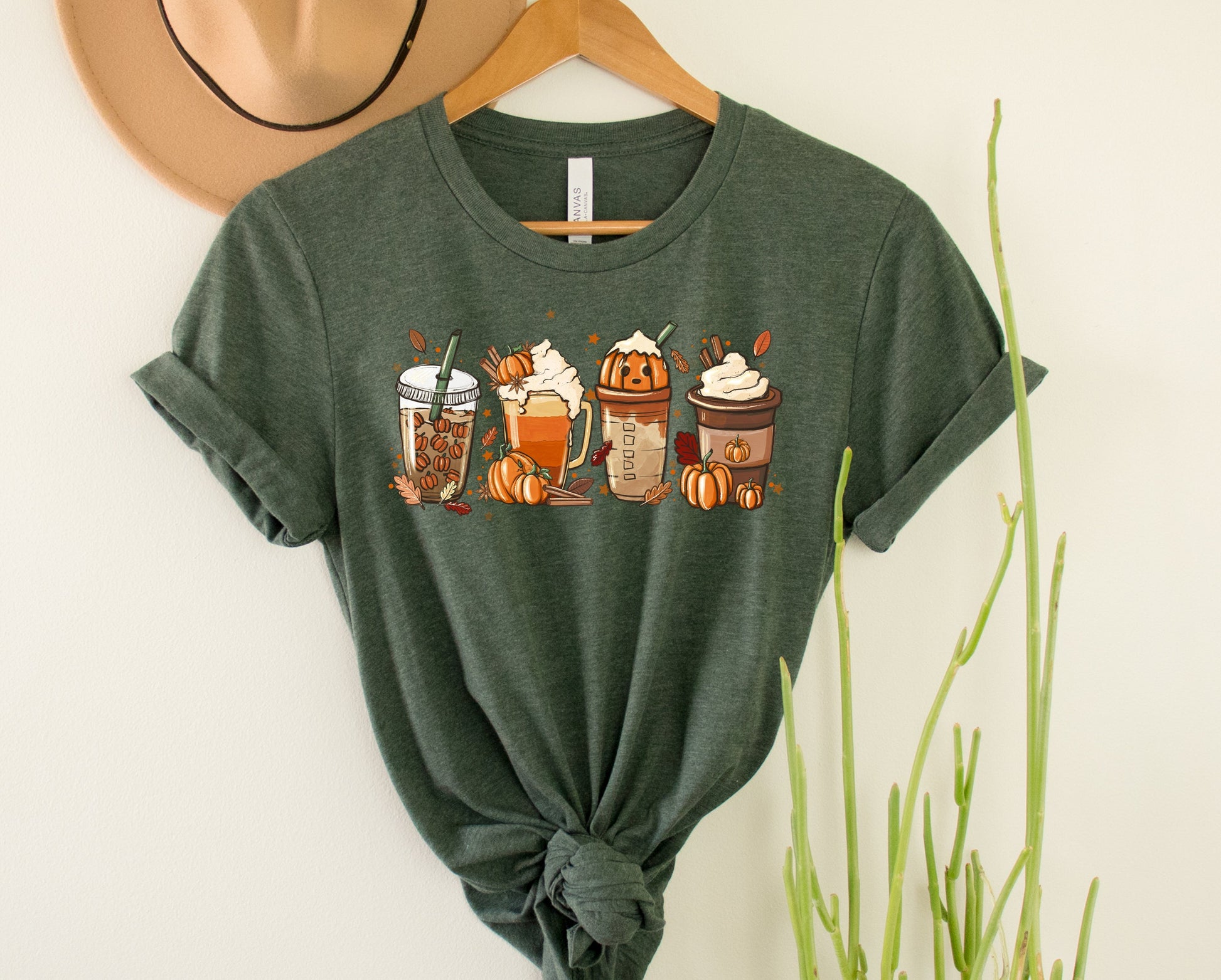 Wholesale Fall Latte Graphic Tee - Heather Sand
