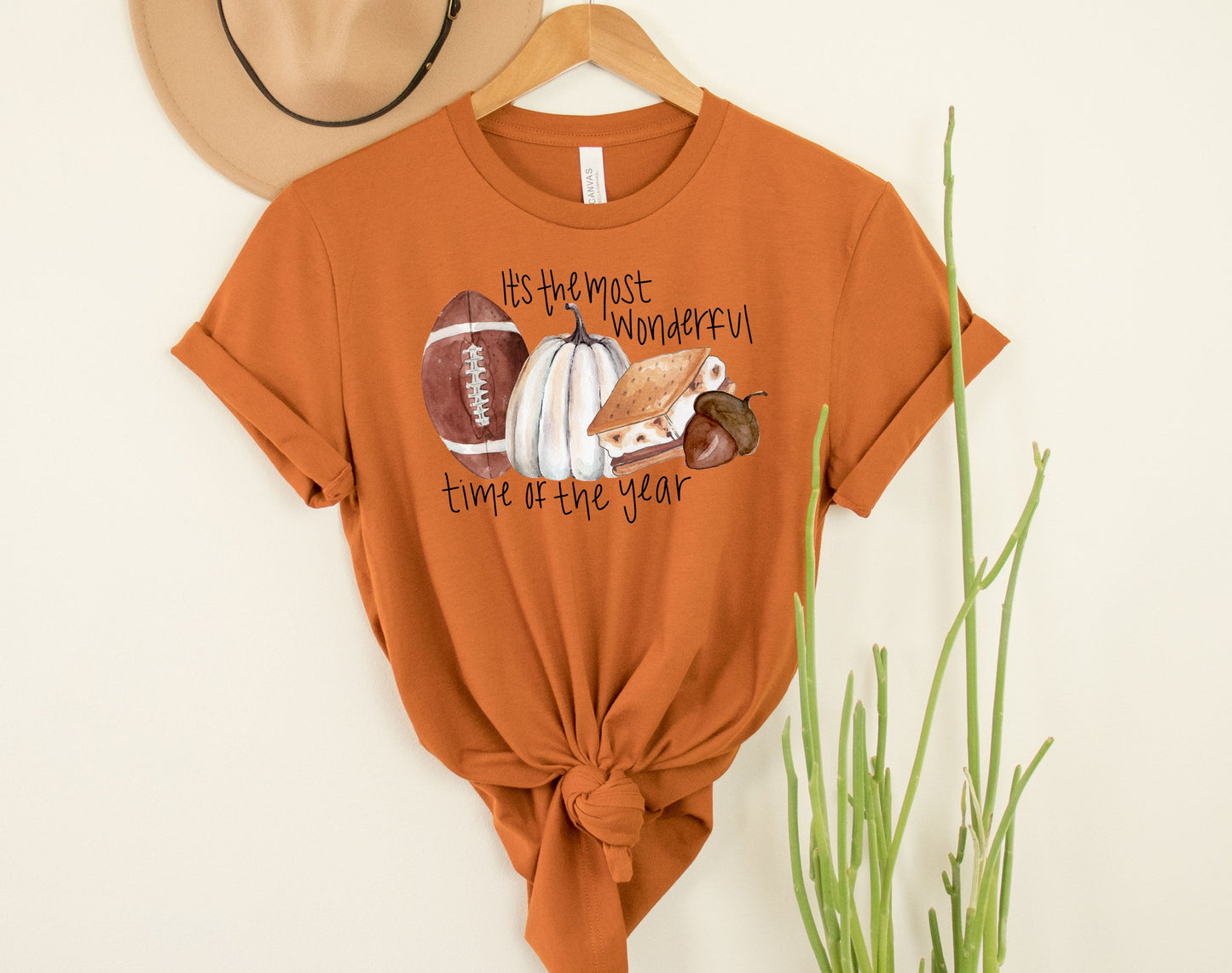Wholesale Fall It's the Most Wonderful Time of the Year Graphic Tee - Autumn/Orange