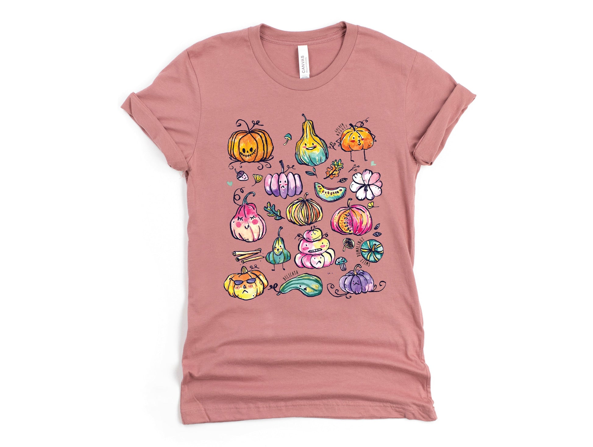 Wholesale Fall Squash Graphic Tee - Mauve