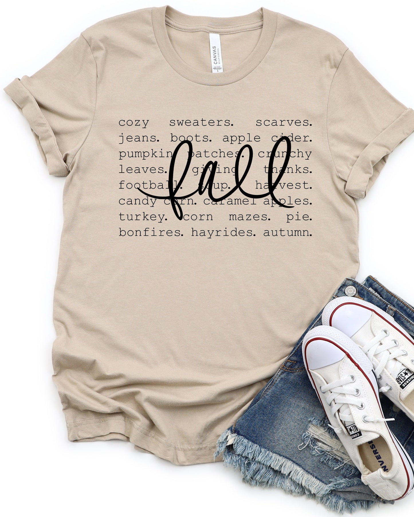 Wholesale Fall Things Graphic Tee - Tan