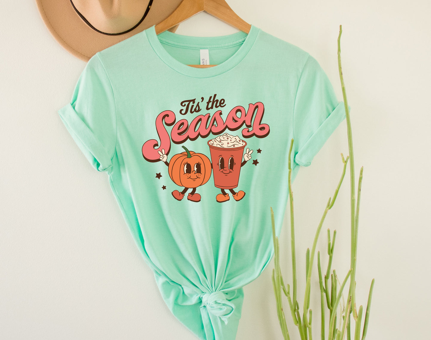 Wholesale Fall Tis the Season Graphic Tee - Heather Sand