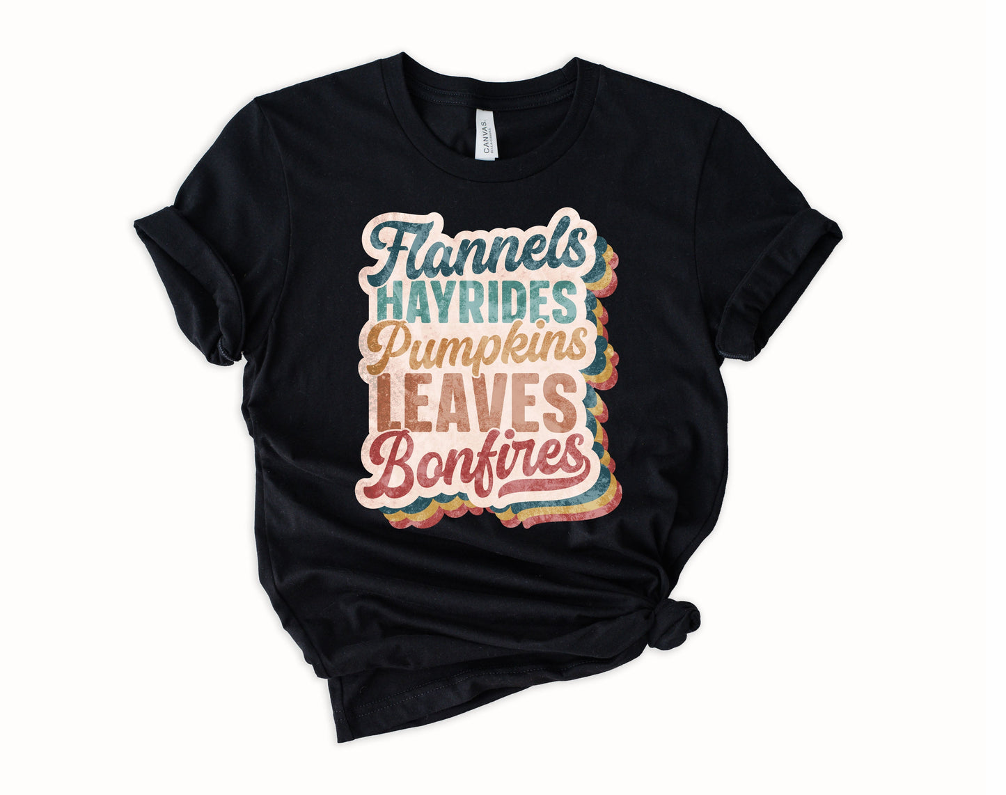 Wholesale Flannels Hayrides and Pumpkins Graphic Tee - Heather Forest
