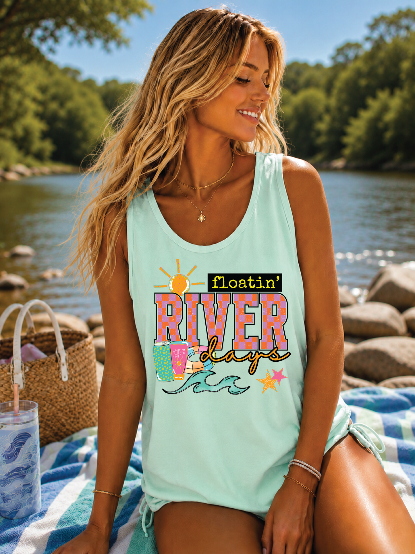 Floatin' River Days - Unisex Graphic Tank Top