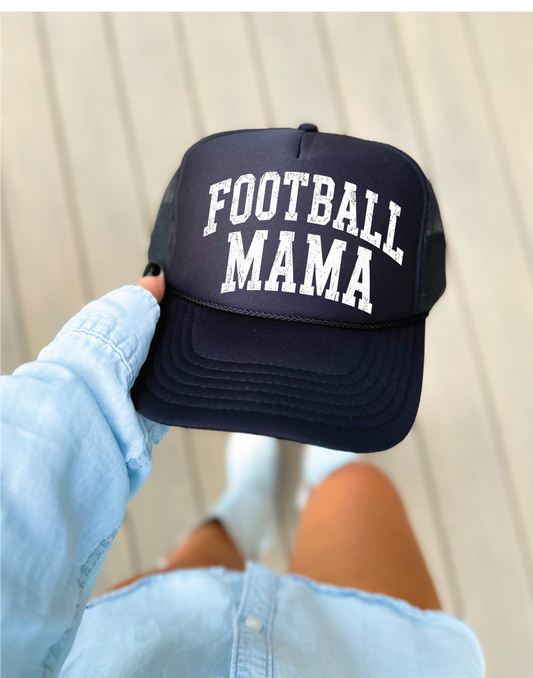 Football Mama- UNISEX BLACK Trucker Hat