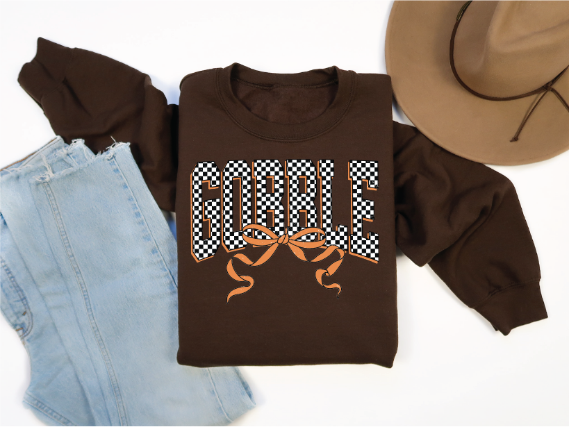 Checkered Gobble- Fall Sweatshirt