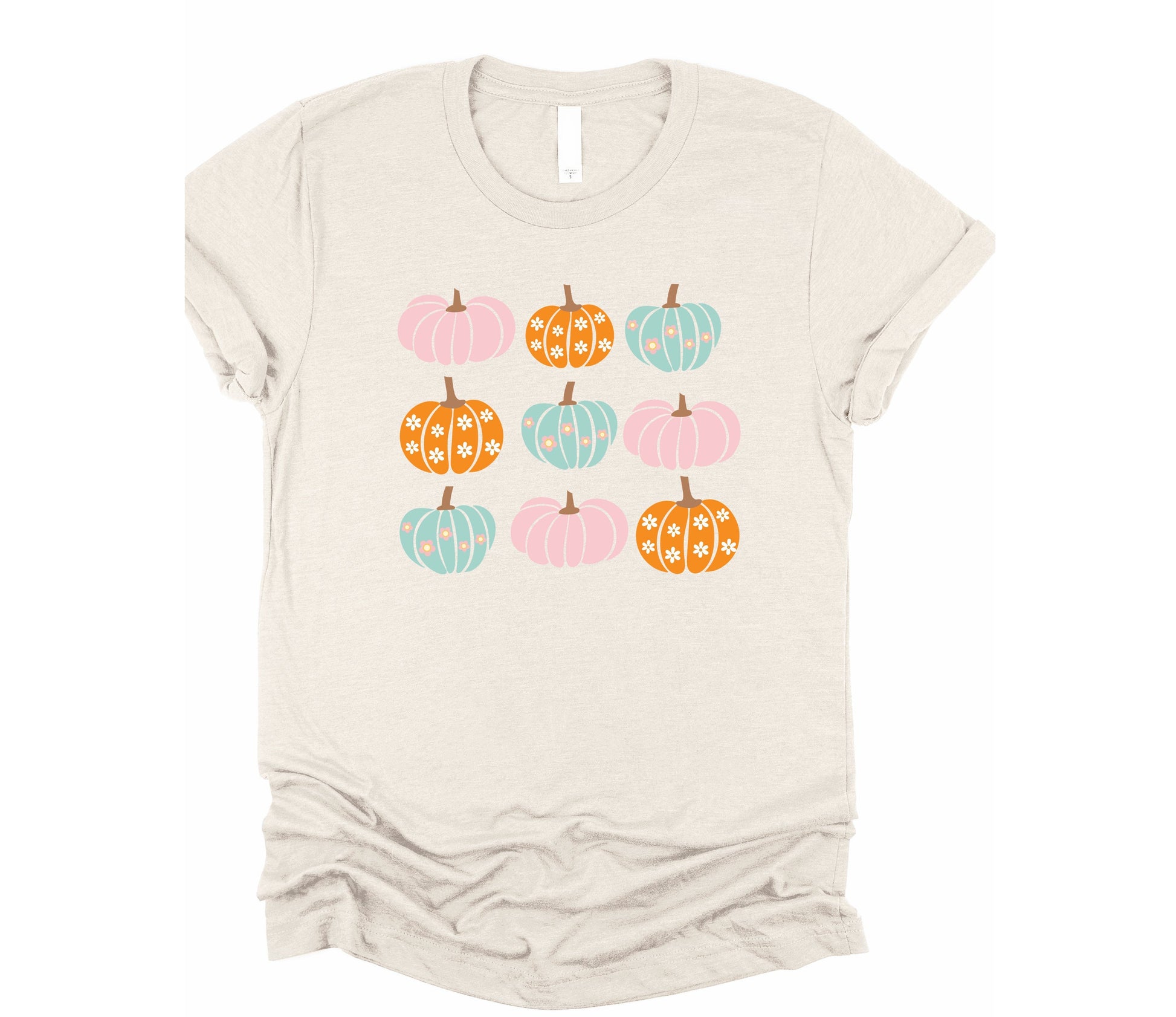 Wholesale Groovy Pumpkins Graphic Tee - Chestnut