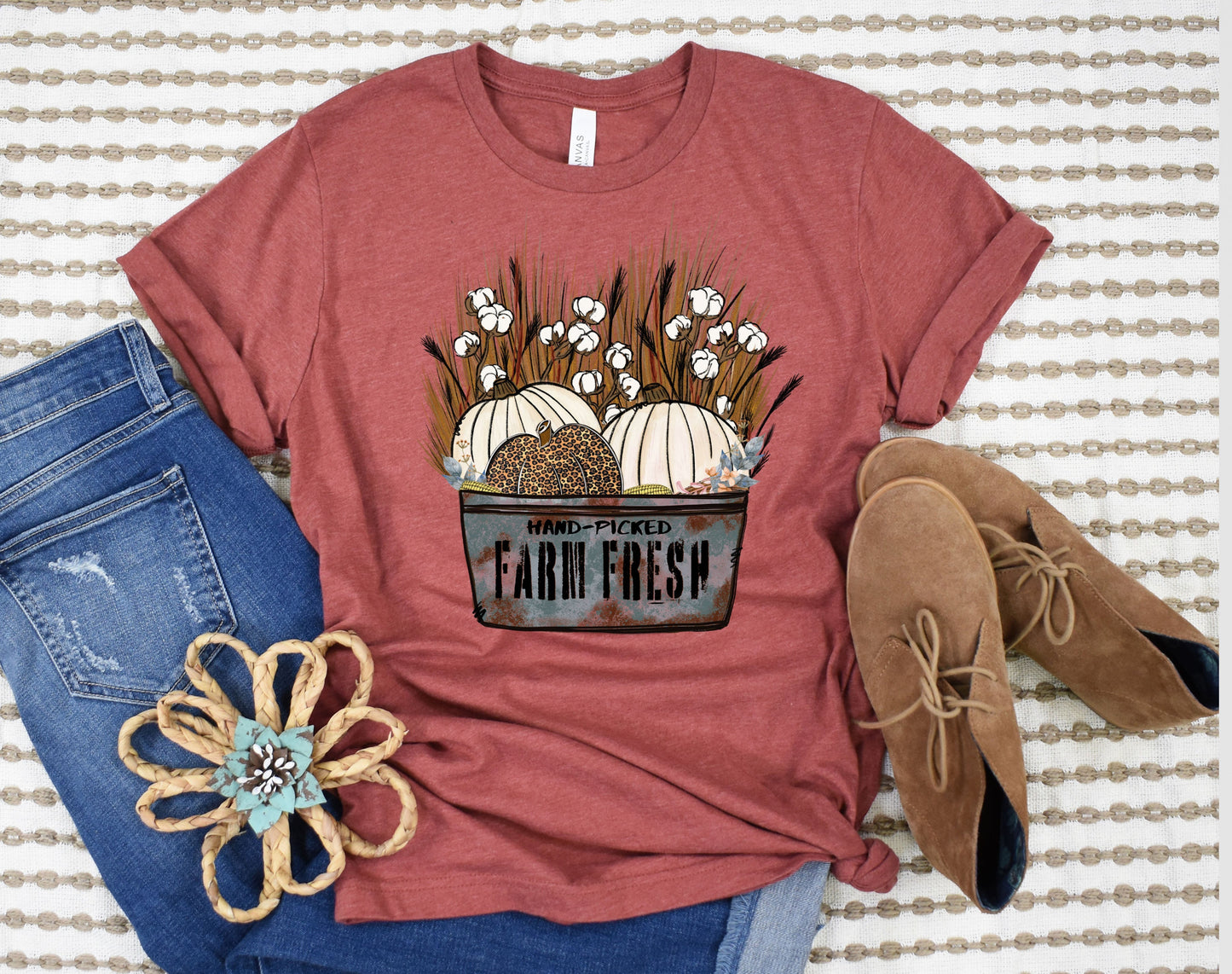 Wholesale Hand Picked Graphic Tee - Heather Clay
