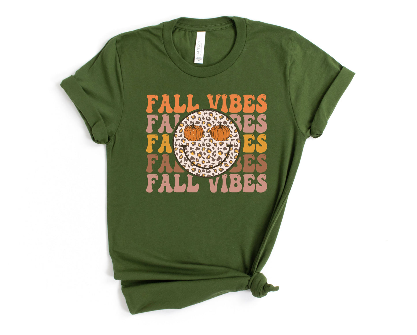 Wholesale Happy Fall Vibes Graphic Tee - Olive