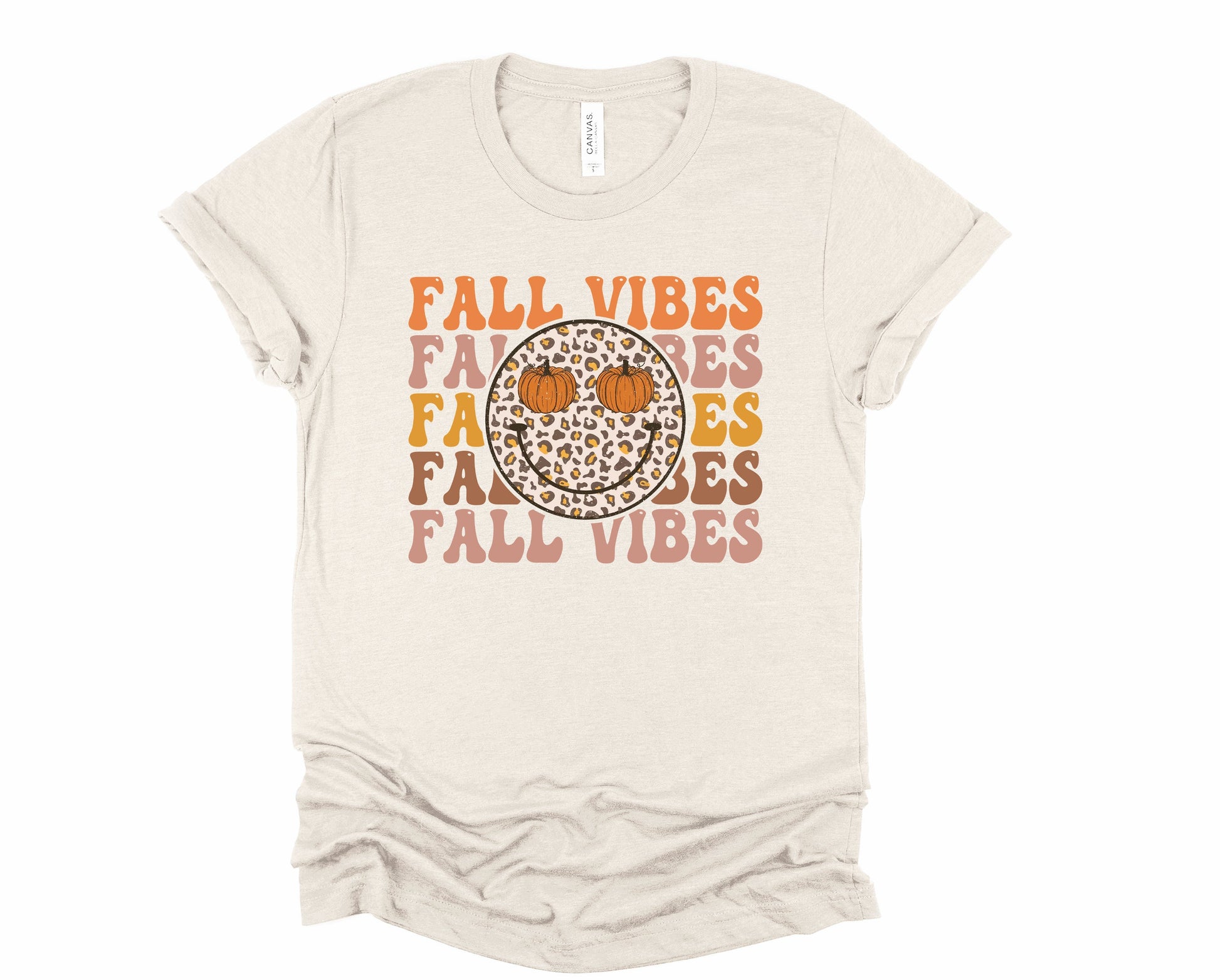 Wholesale Happy Fall Vibes Graphic Tee - White Sweatshirt