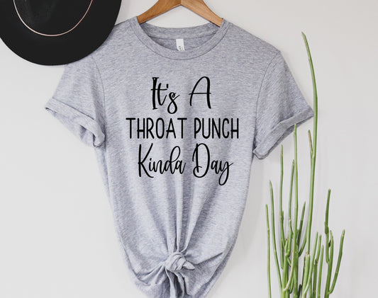 Wholesale It's a Throat Punch Kinda Day Graphic Tee - Grey