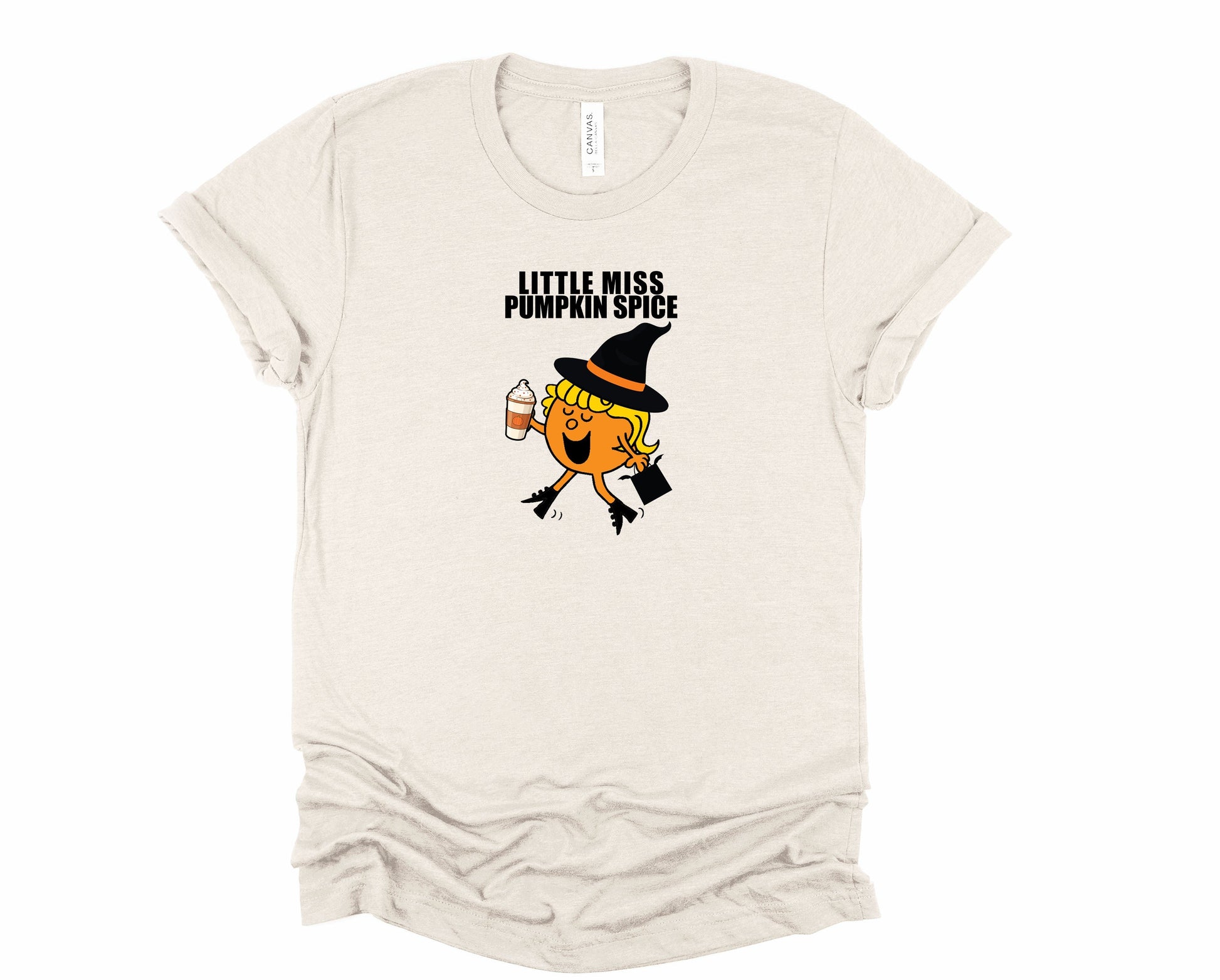 Wholesale Little Miss Pumpkin Spice Graphic Tee - Heather Sand