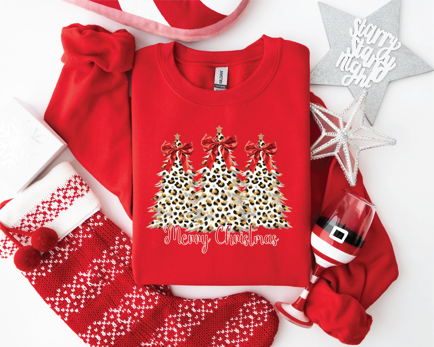 3 Leopard Christmas Trees
