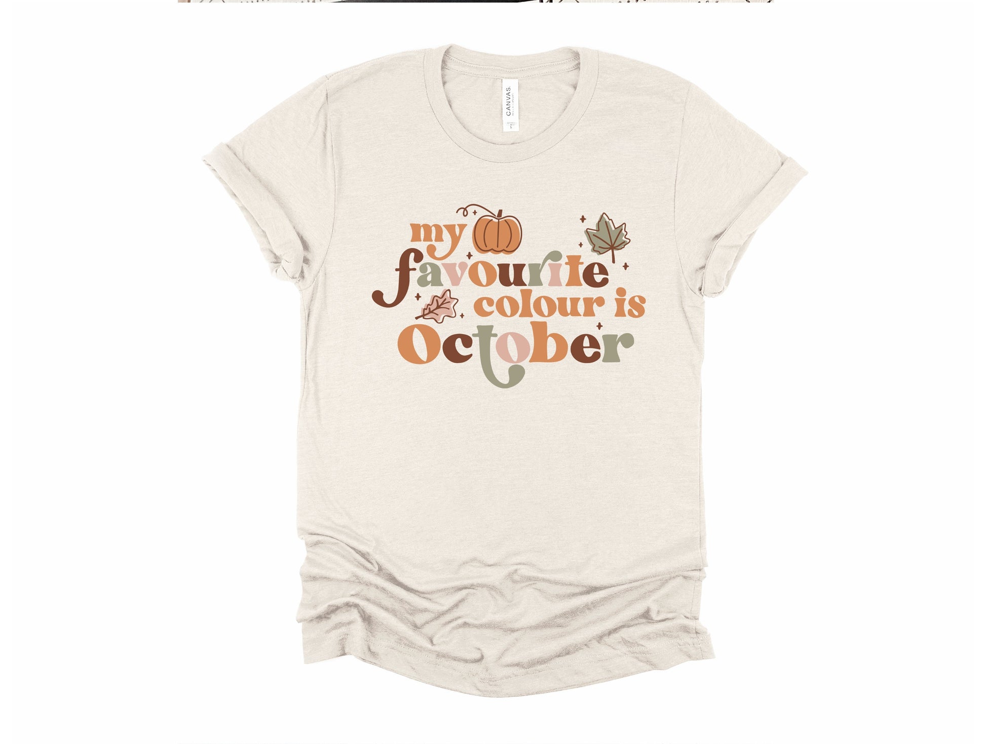 Wholesale My Favorite Color is October Graphic Tee - Sand Sweatshirt