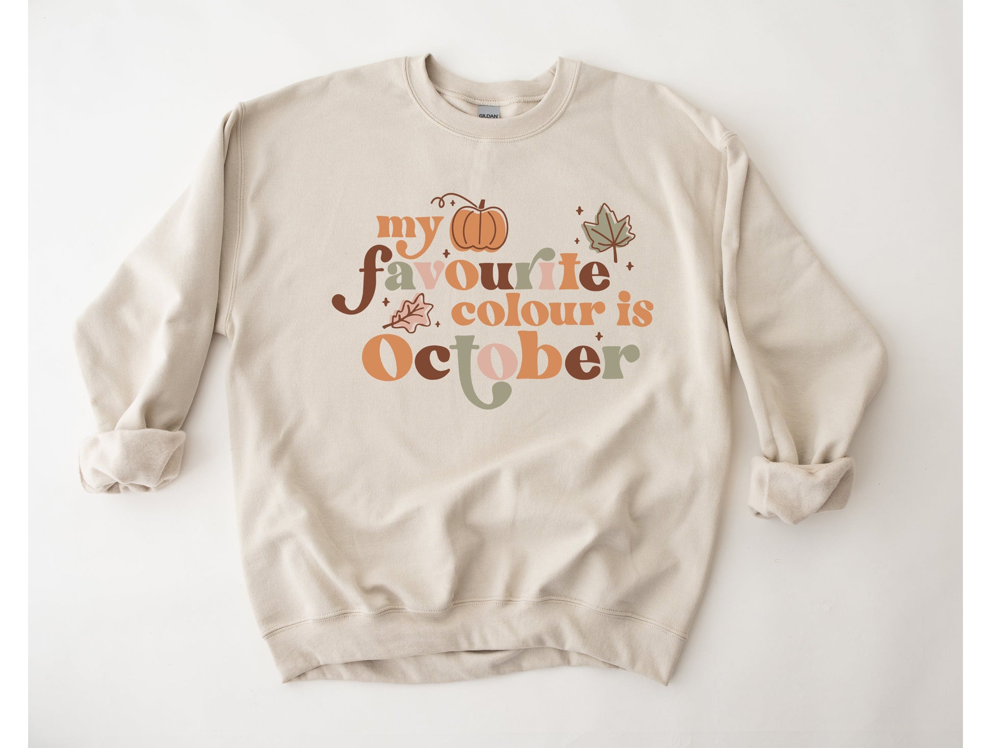 Wholesale My Favorite Color is October Graphic Tee - Sand Tee