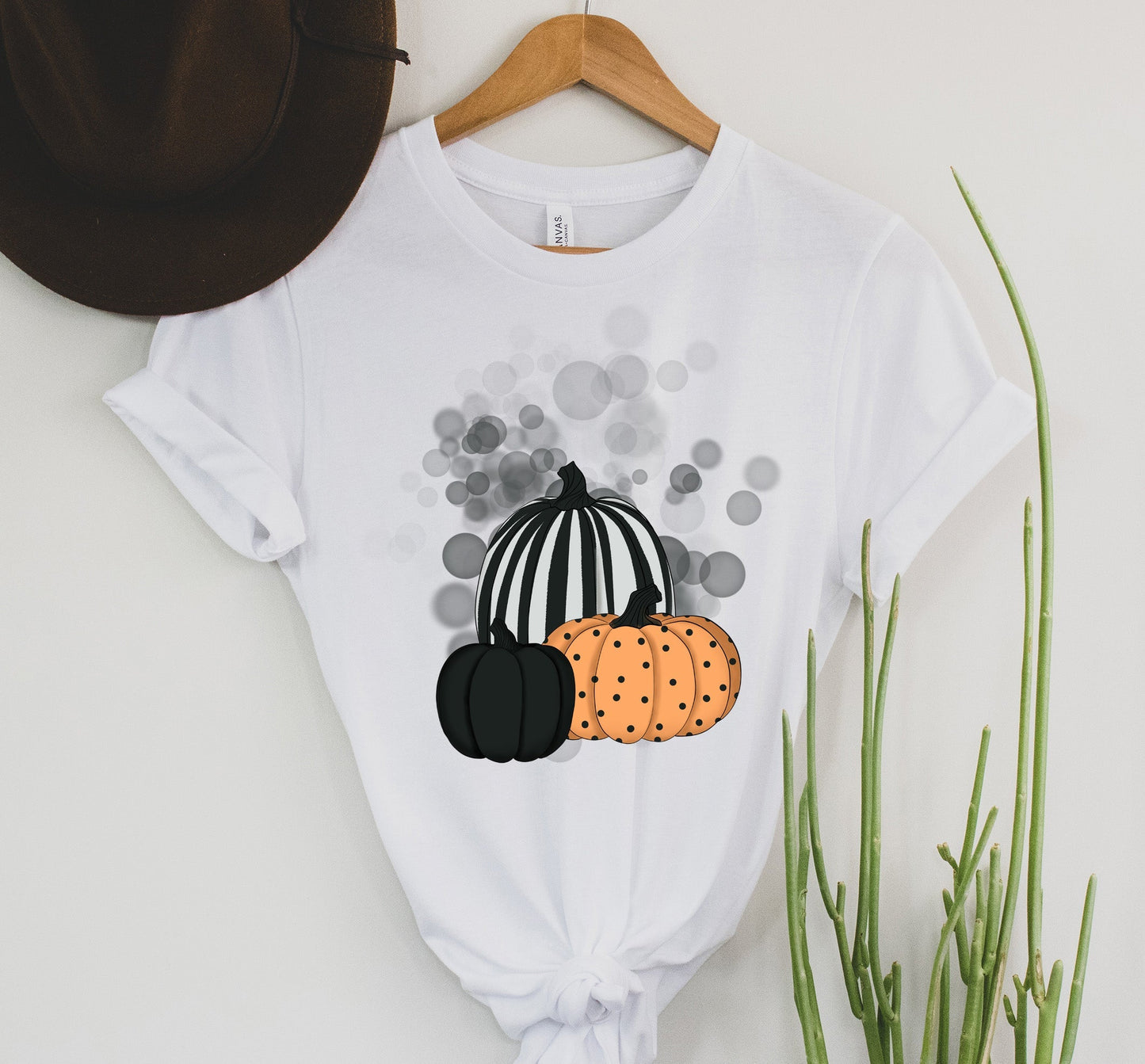 Wholesale Pattern pumpkins Graphic Tee - White
