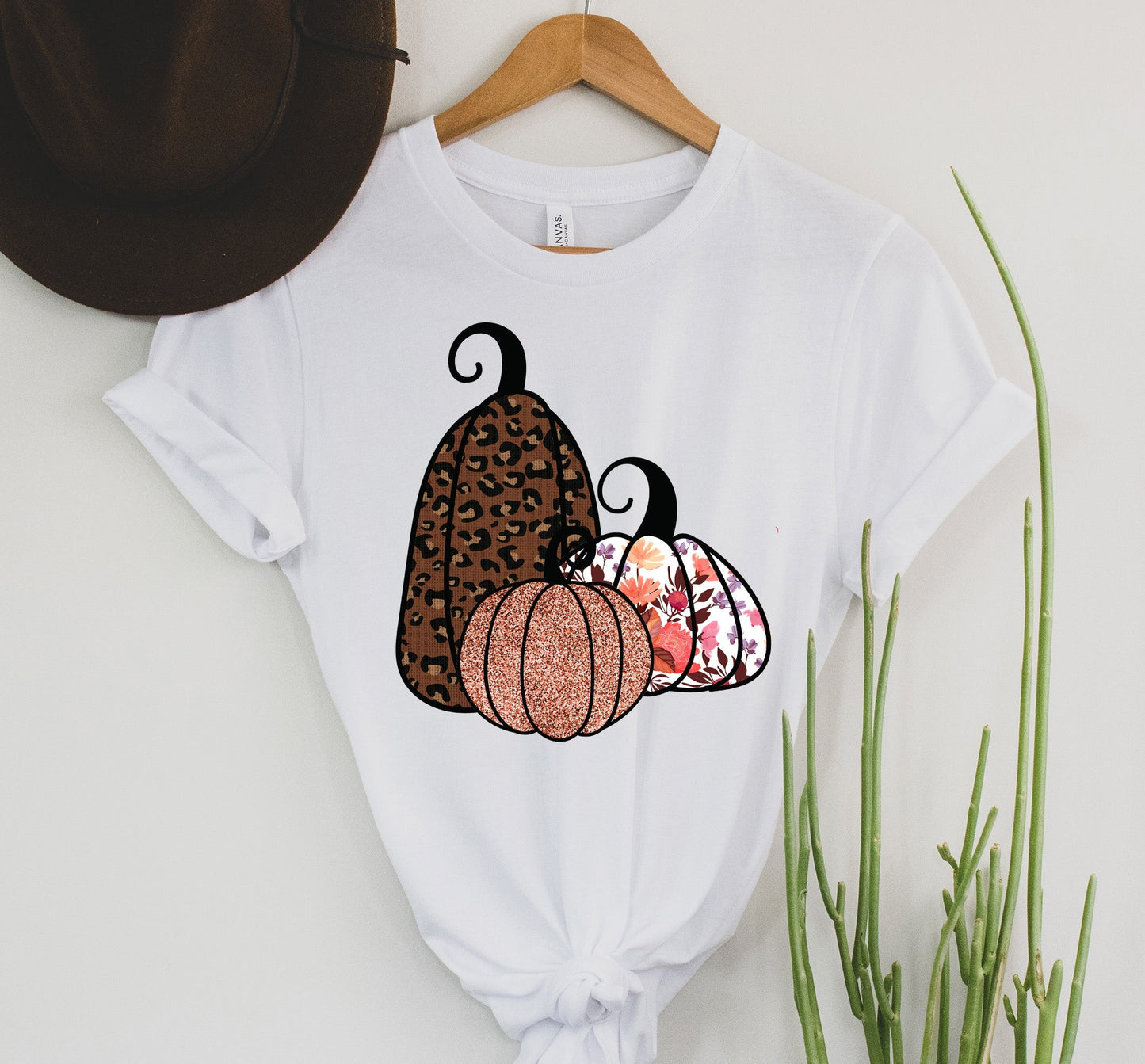 Wholesale Mixed Fall Pumpkins Graphic Tee - Orange