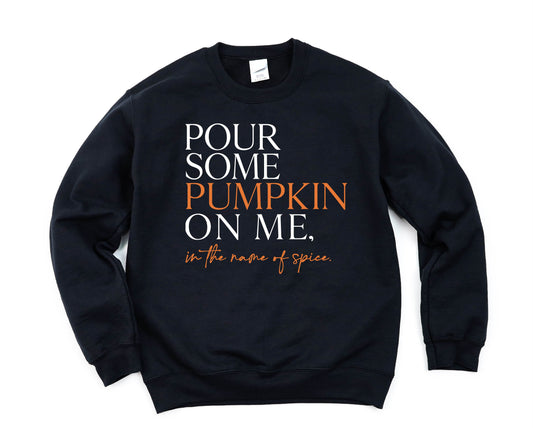 Wholesale Pour Some Pumpkin on Me Graphic Tee - Black