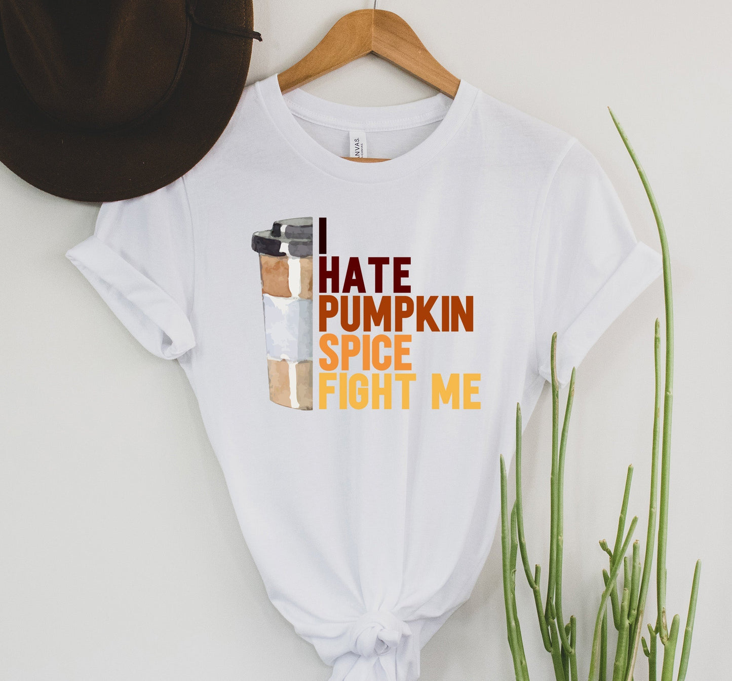 Wholesale I hate Pumpkin Spice Graphic Tee - White