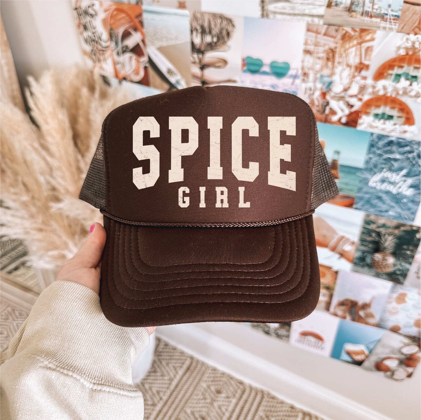 Spice Girl - DTF Printed - UNISEX Brown Trucker Hat