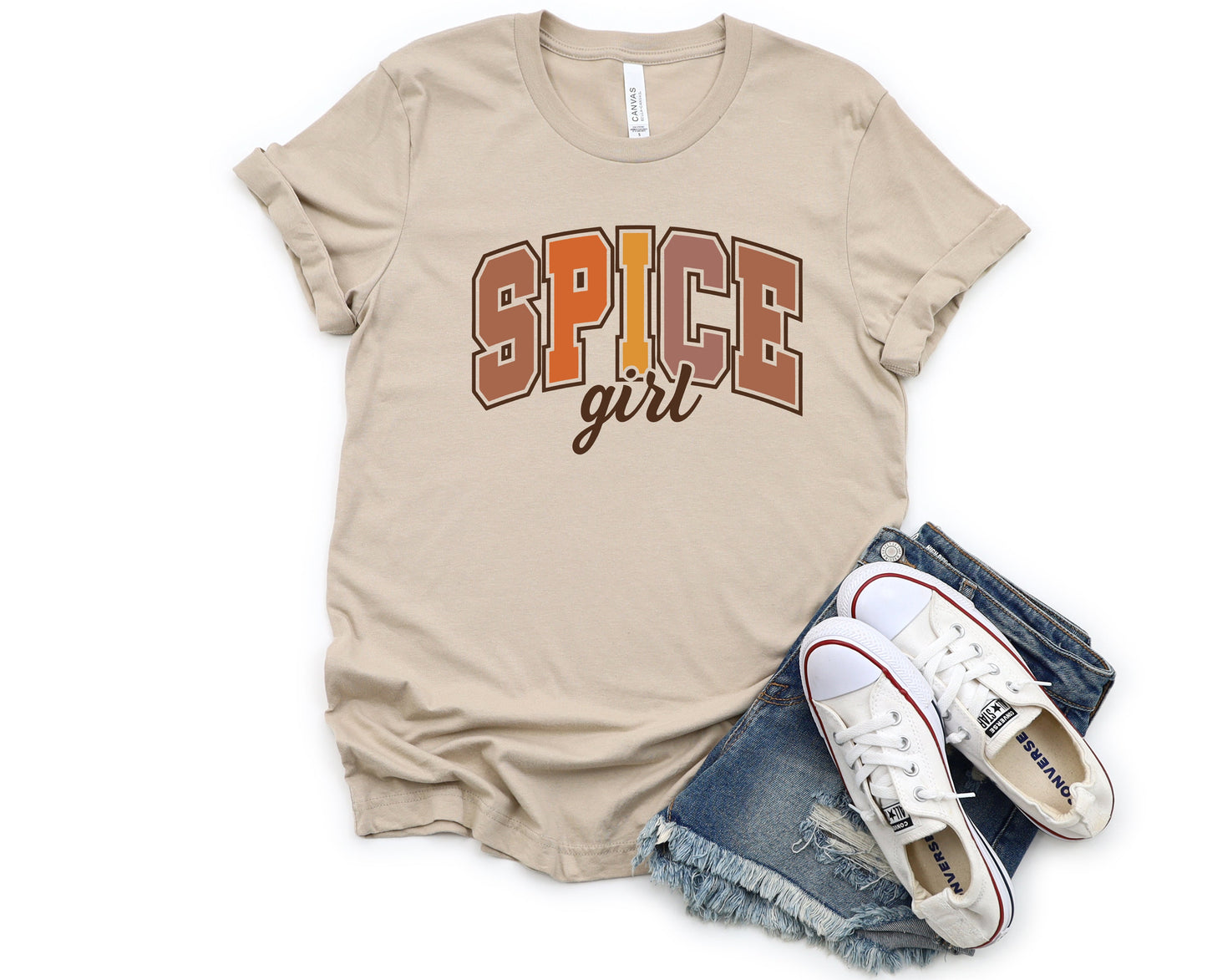 Wholesale Spice Girl Graphic Tee - Tan Tee
