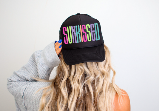 Sunkissed DTF Printed - UNISEX Black Trucker Hat