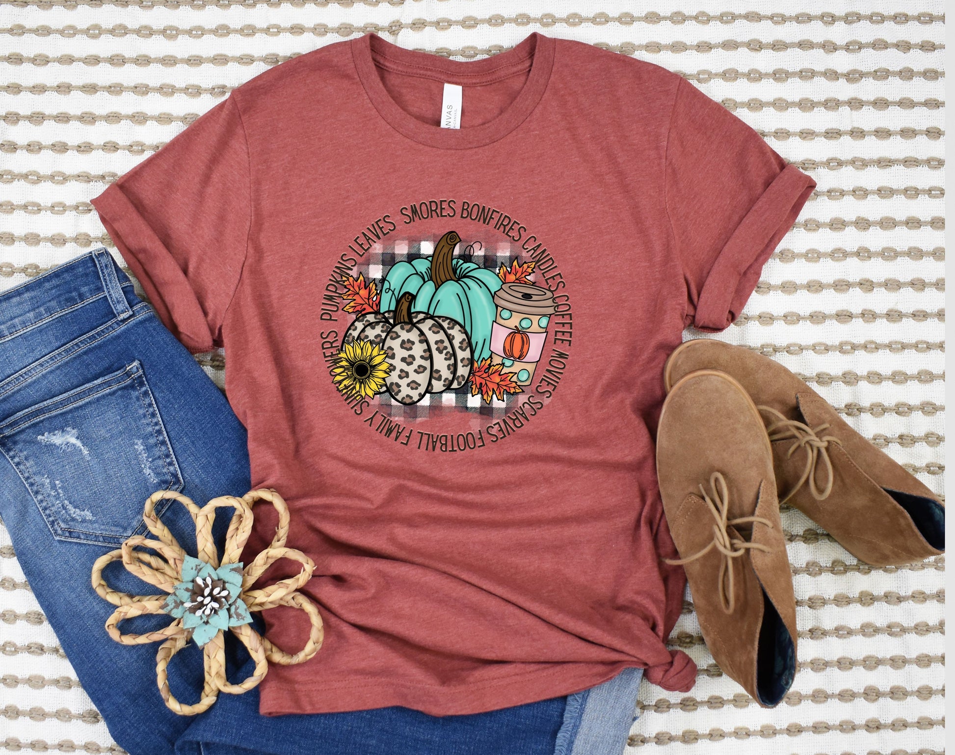 Wholesale The Best of Fall Graphic Tee - Heather Clay