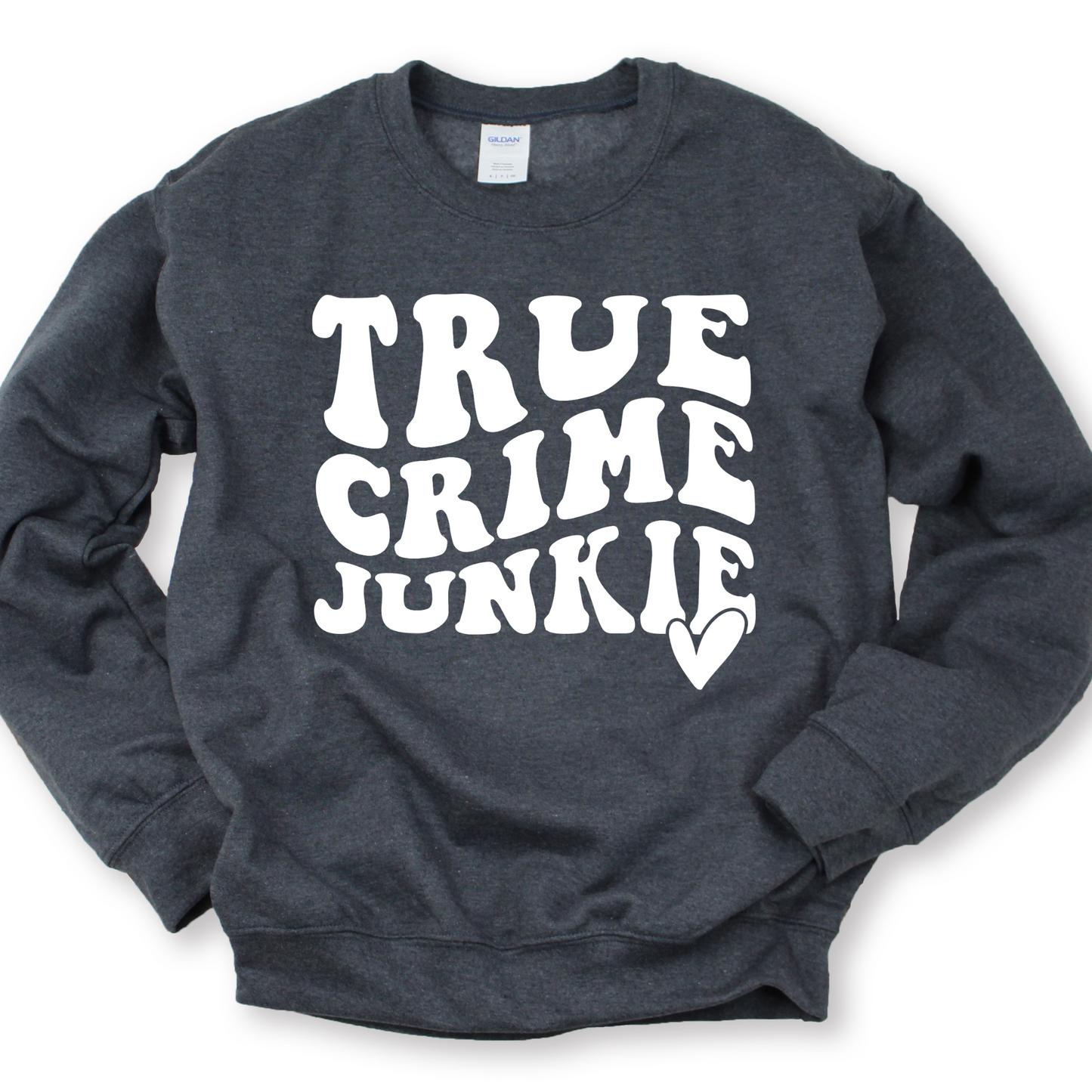 Wholesale True Crime Junkie Graphic Tee - Red Sweatshirt
