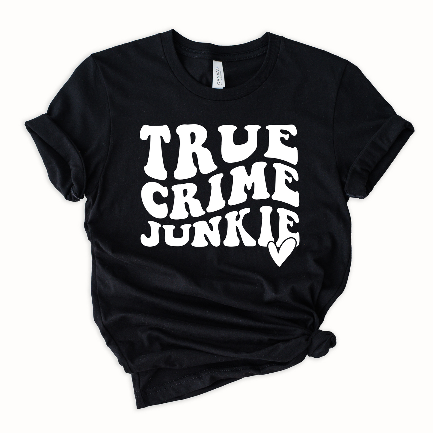 Wholesale True Crime Junkie Graphic Tee - Black Sweatshirt