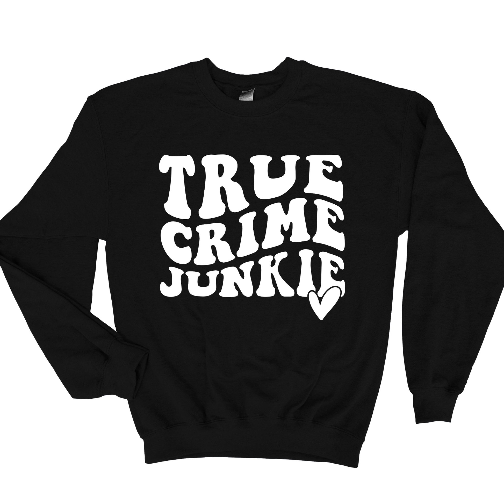 Wholesale True Crime Junkie Graphic Tee - Black Tee