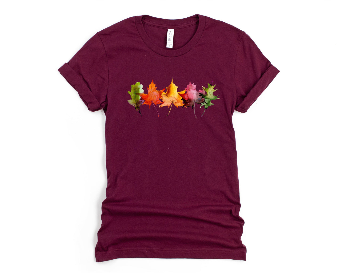 Wholesale Watercolor Maples Graphic Tee - Maroon
