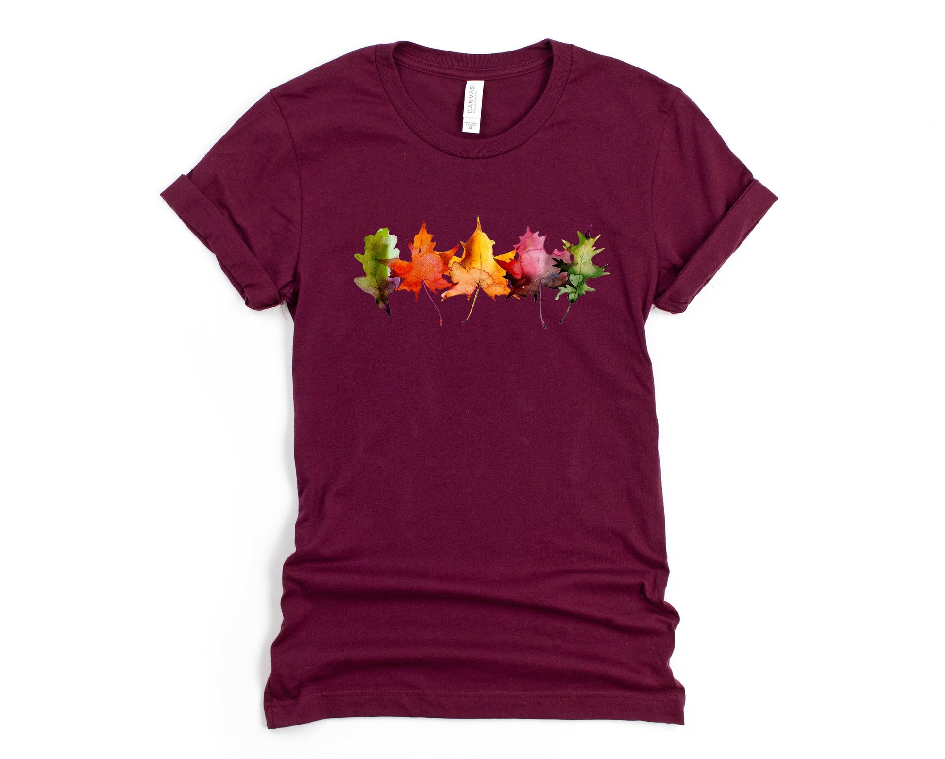 Wholesale Watercolor Maples Graphic Tee - Maroon